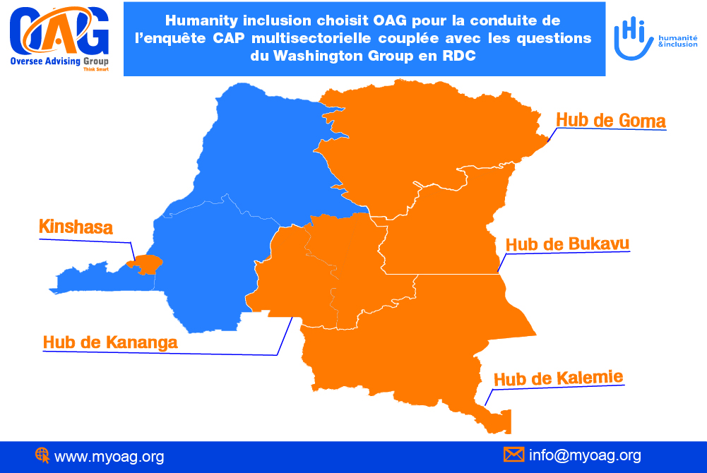 Humanity inclusion choisit OAG pour la conduite de l’enquête CAP multisectorielle couplée avec les questions du Washington Group en RDC