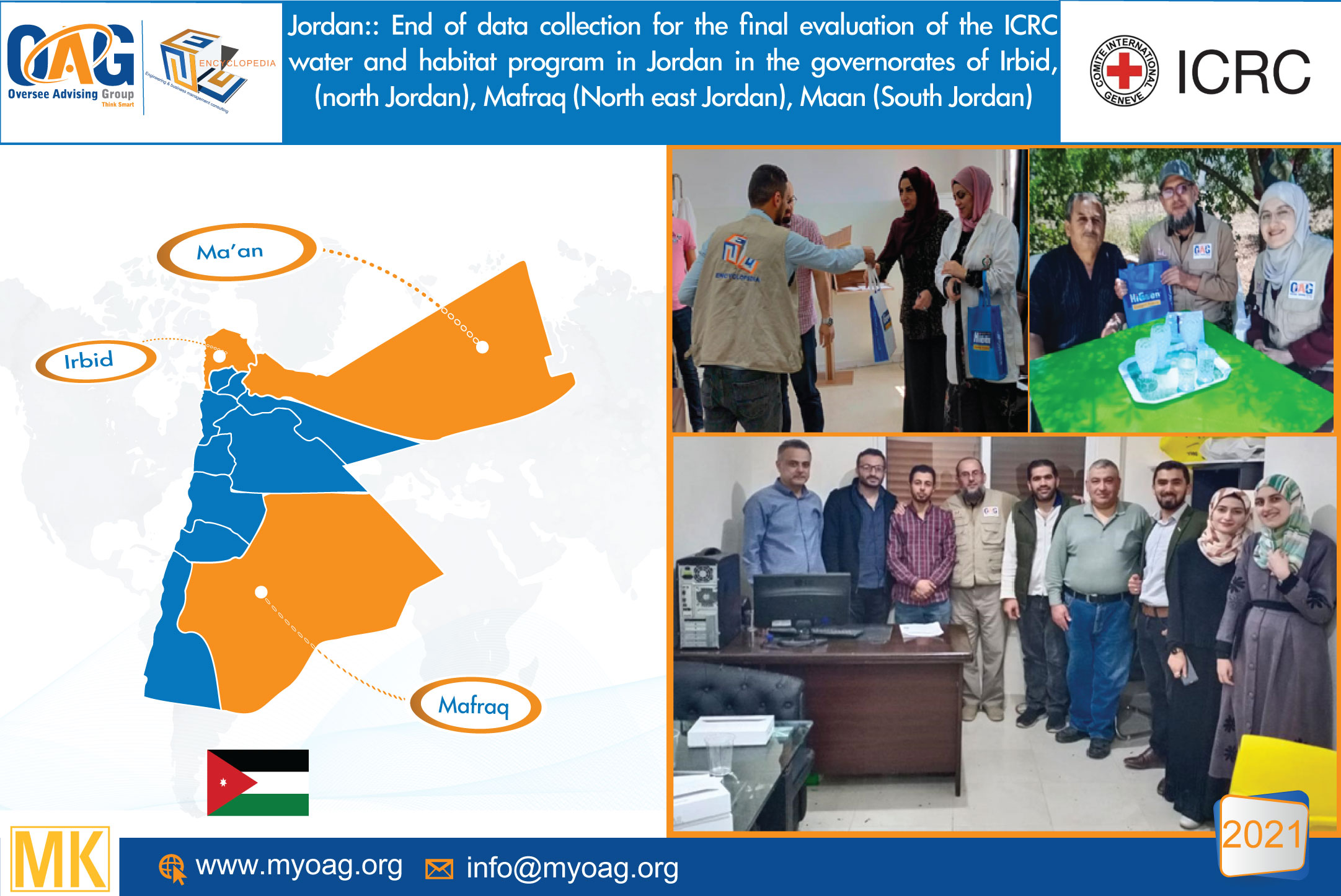 Jordan:: End of data collection for the final evaluation of the ICRC water and habitat program in Jordan in the governorates of Irbid, (north Jordan), Mafraq (North east Jordan), Maan (South Jordan)